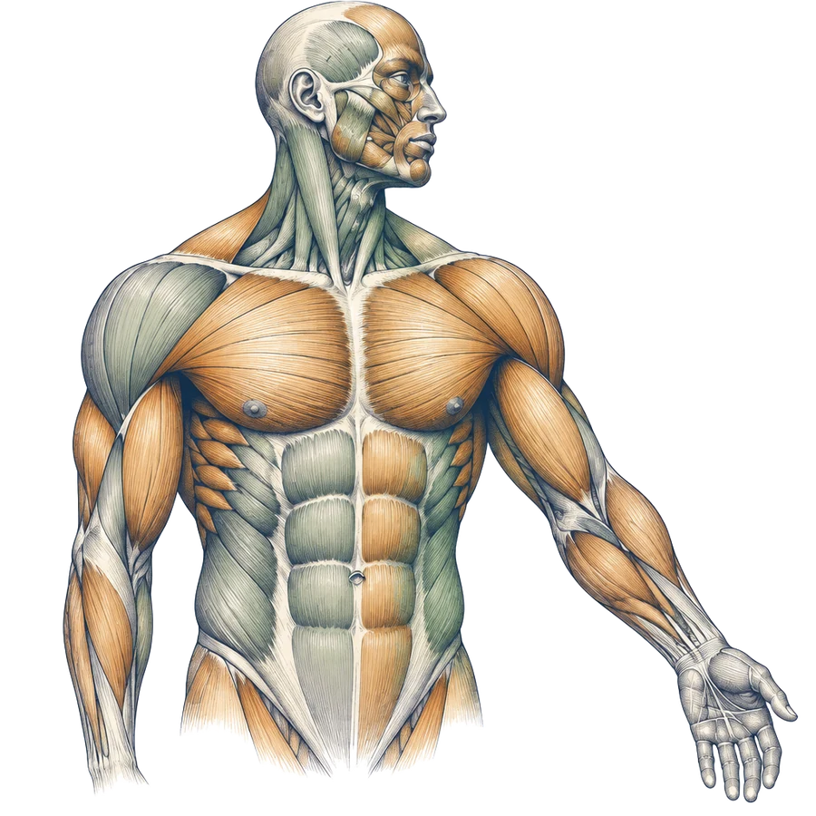 Dessin anatomique du système musculaire